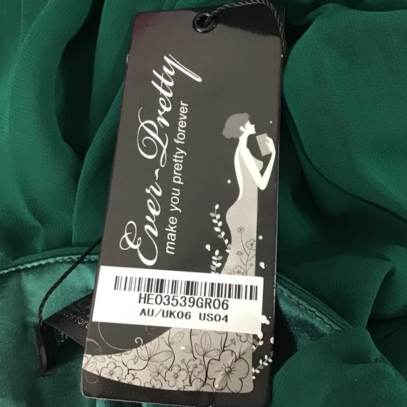 Ever Pretty Emerald Green Ruched Bust Cocktail Dress NWT - Picture 7 of 9